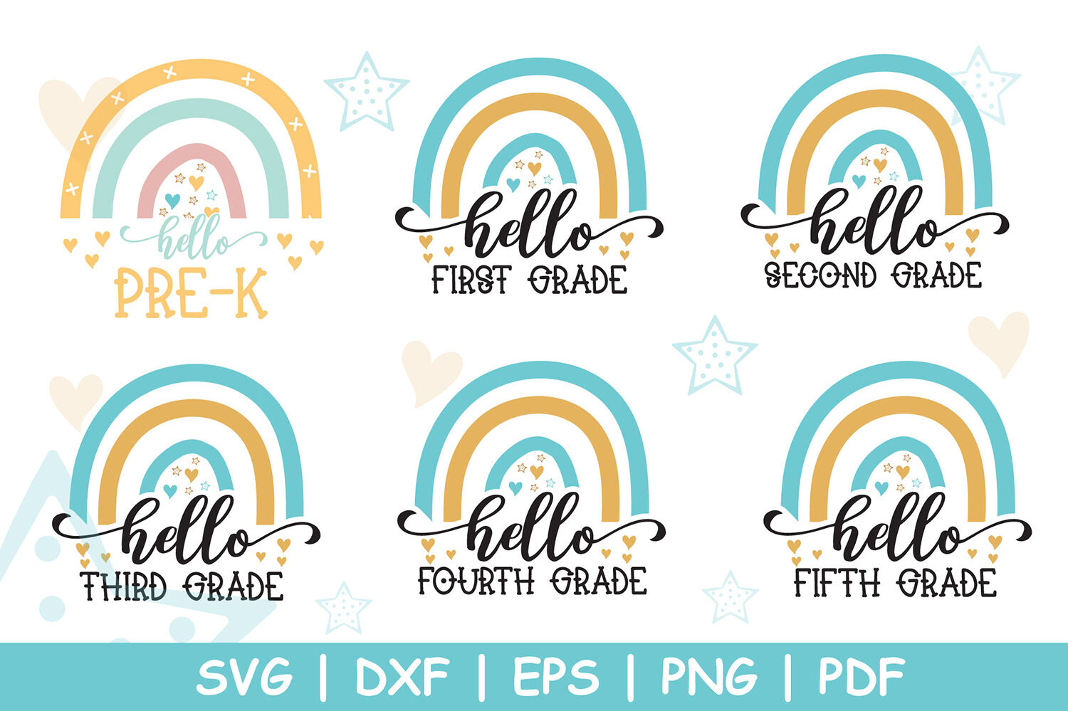 Download Boho Rainbow SVG Bundle, Baby Clipart, Back To School By ...