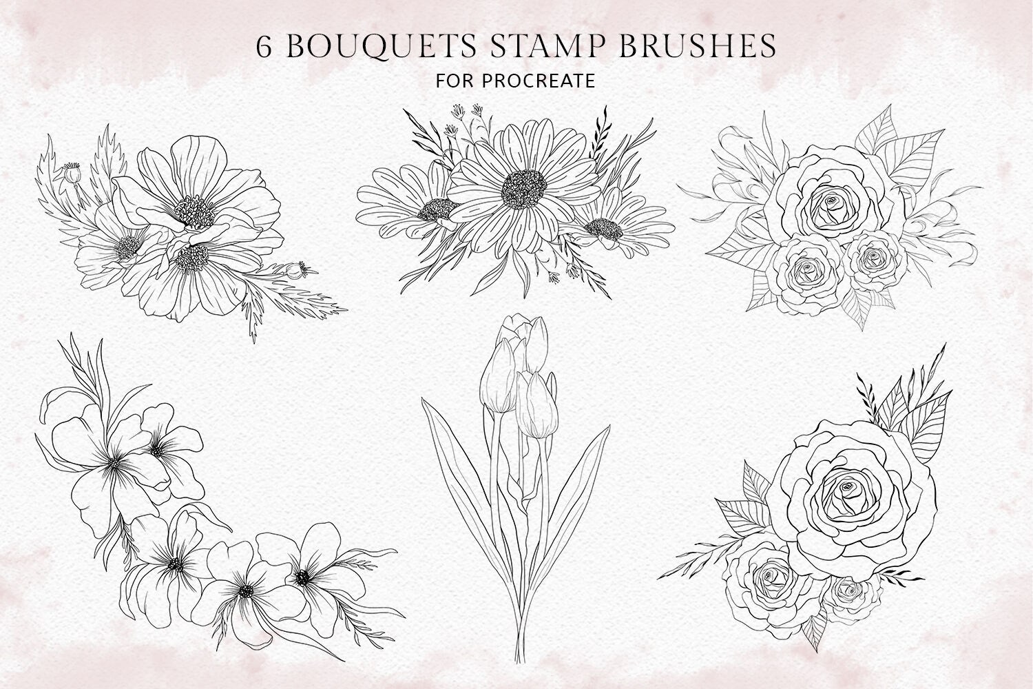 65 Procreate Floral Stamps Brushes - Design Cuts