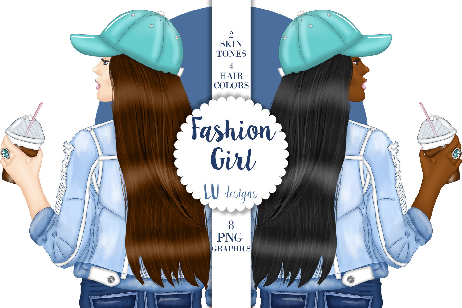 lovely girl clip art girl graphics girl illustration pink clipart sublimation design fashion girl clip art planner cover