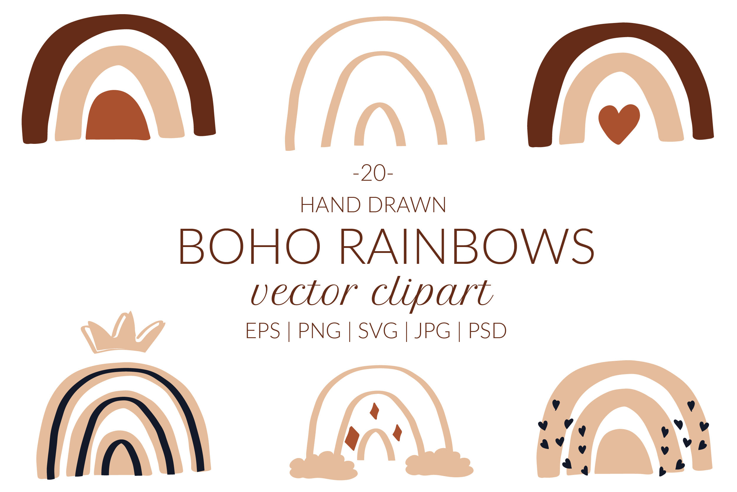 Download Rainbow Svg Boho Rainbow Svg Cricut Boho Rainbow Clipart Modern Rai By Lettersclipart Thehungryjpeg Com SVG, PNG, EPS, DXF File