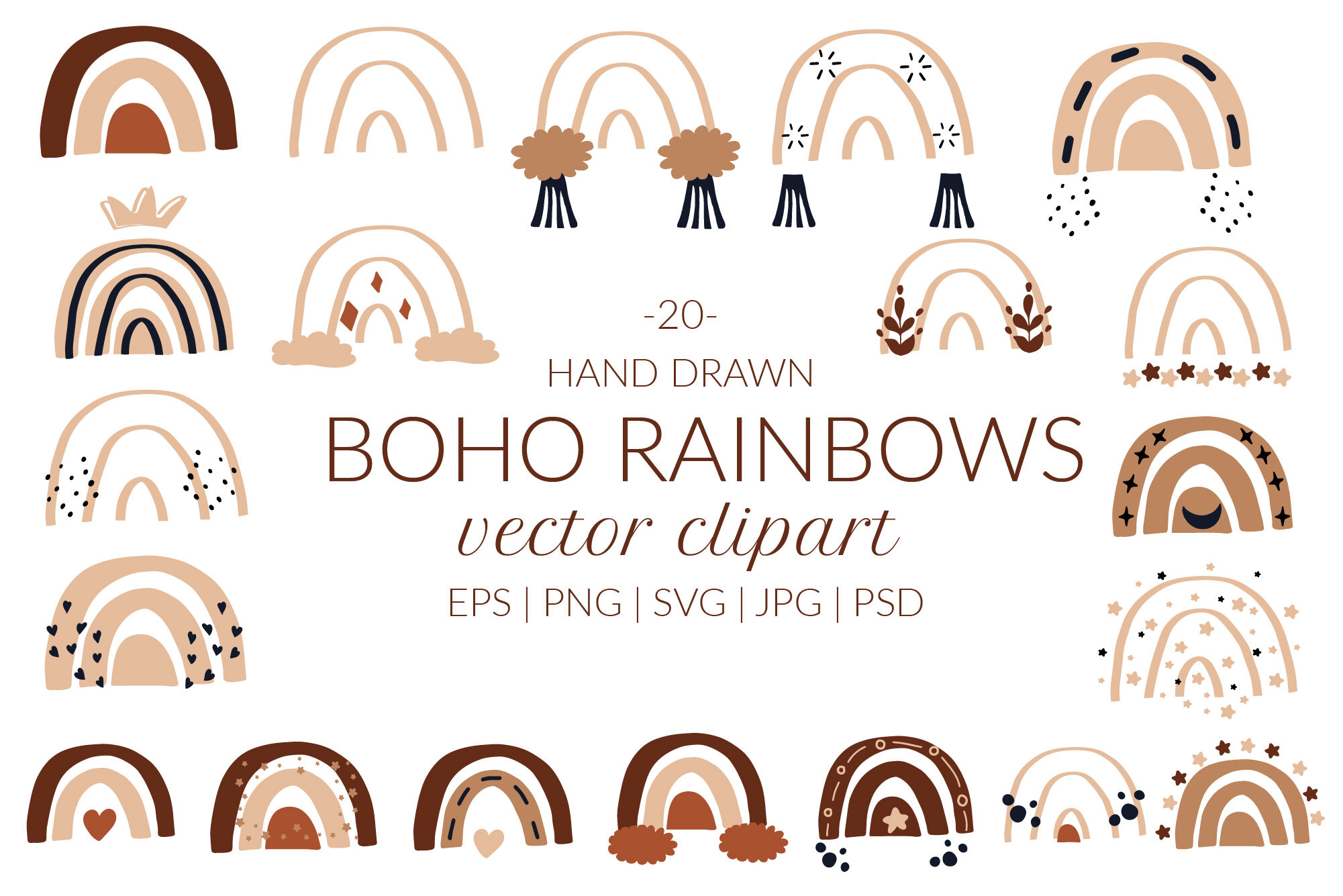 Download Rainbow svg. Boho rainbow svg cricut. Boho rainbow clipart ...