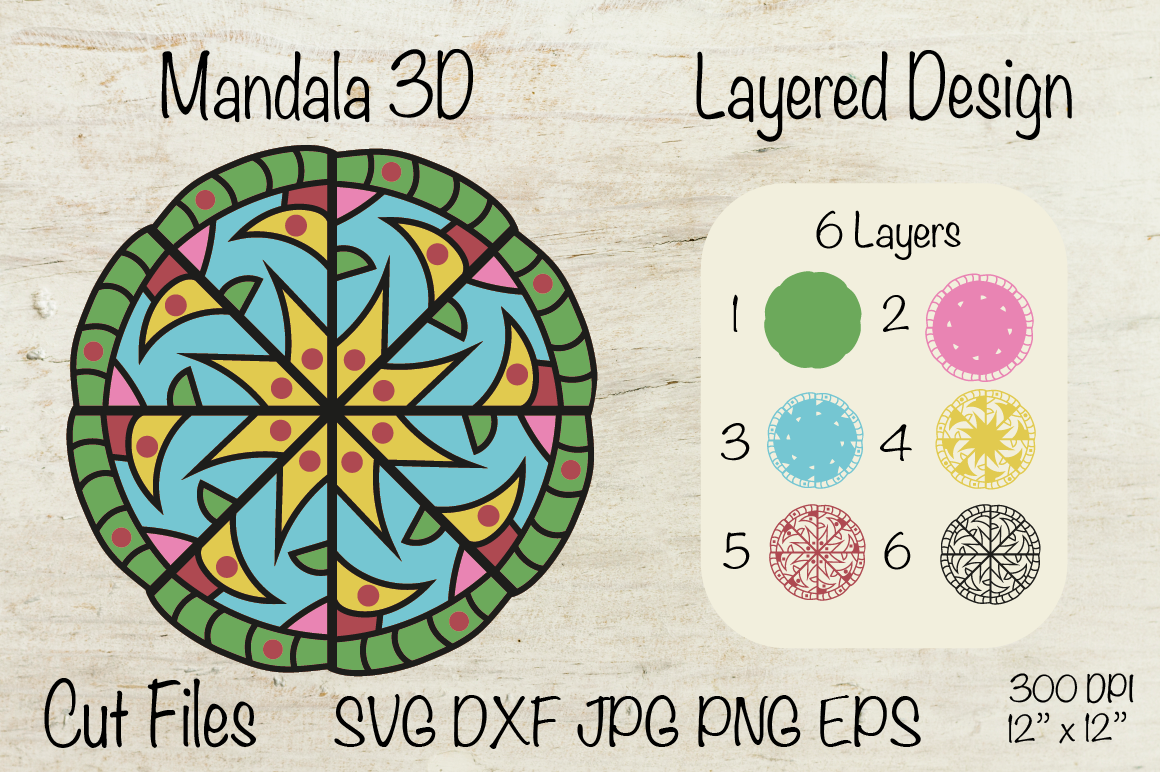 Download Mandala 3d Mandala Svg Layered Design By Createya Design Thehungryjpeg Com