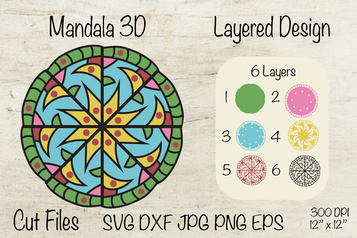 Download Mandala 3D. Mandala SVG Layered Design. By Createya Design ...