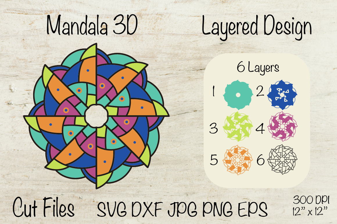 Download Mandala 3d Mandala Svg Layered Design By Createya Design Thehungryjpeg Com