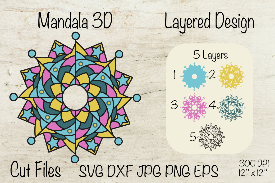 Download Mandala 3d Mandala Svg Layered Design By Createya Design Thehungryjpeg Com