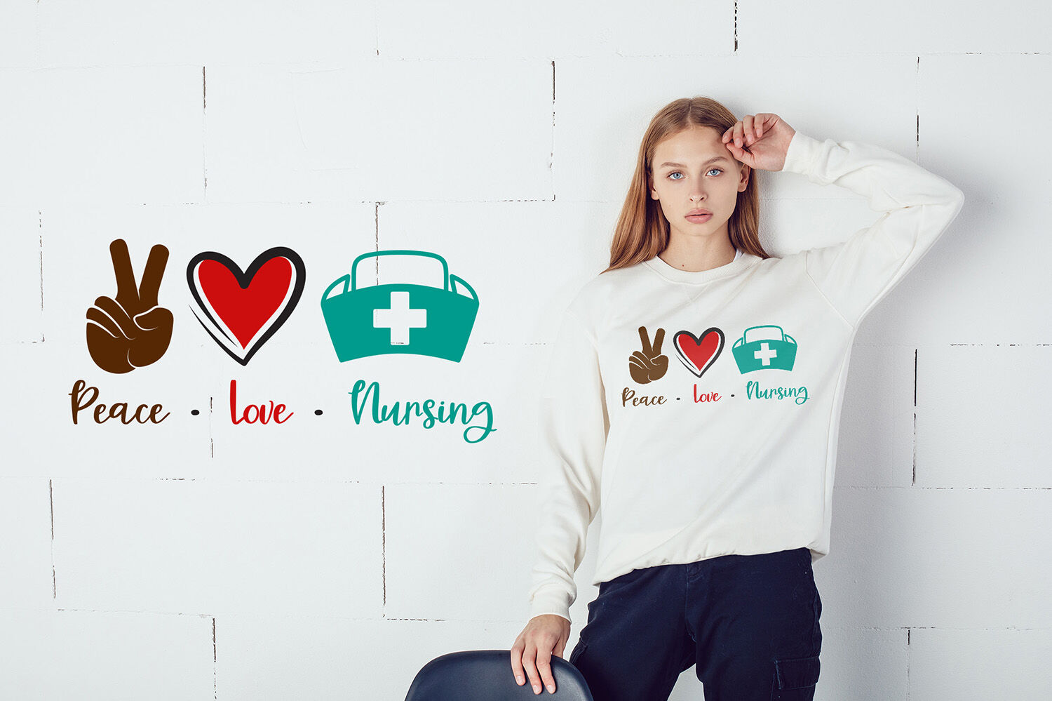 Download Peace Love Nursing SVG, DXF, PDF, EPS, PNG By CraftLabSVG | TheHungryJPEG.com