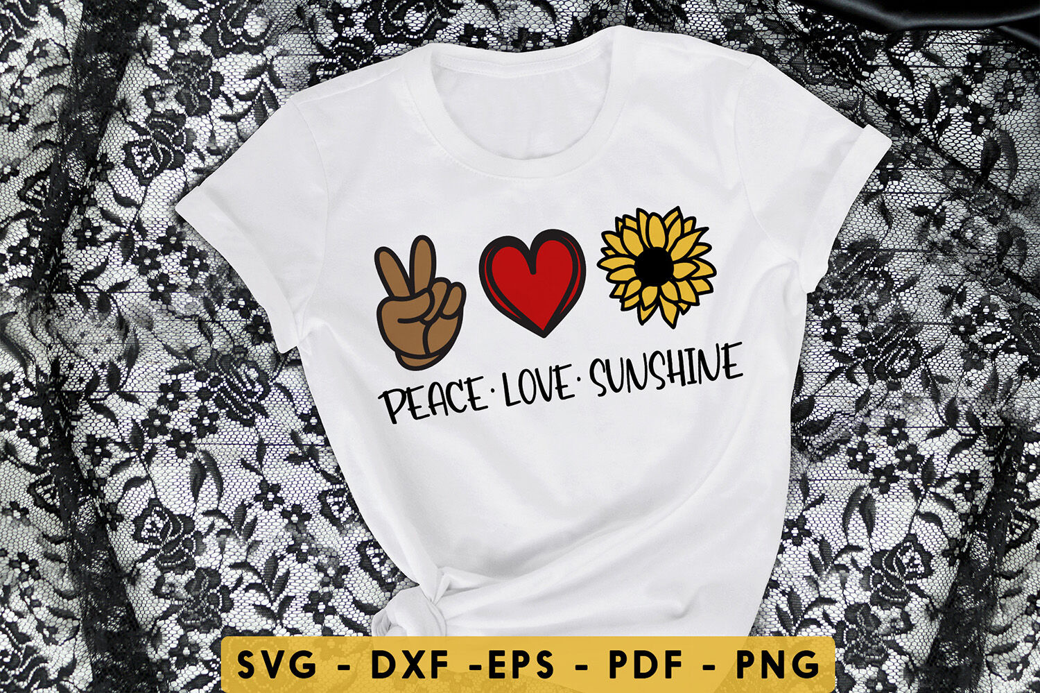 Download Peace Love Sunshine Svg Dxf Pdf Eps Png By Craftlabsvg Thehungryjpeg Com