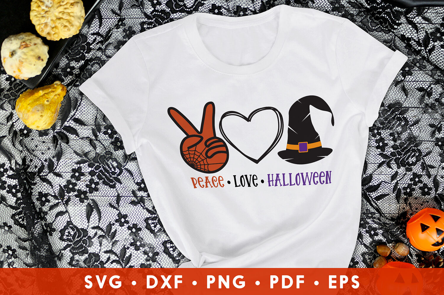 Download Peace Love Halloween Svg Halloween Svg Dxf Png Eps Pdf By Craftlabsvg Thehungryjpeg Com