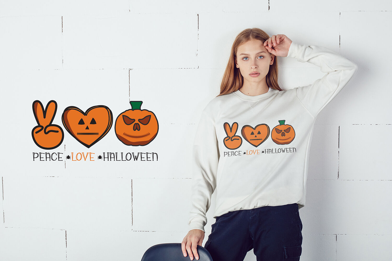 Download Peace Love Halloween Svg Halloween Svg Cut File By Craftlabsvg Thehungryjpeg Com