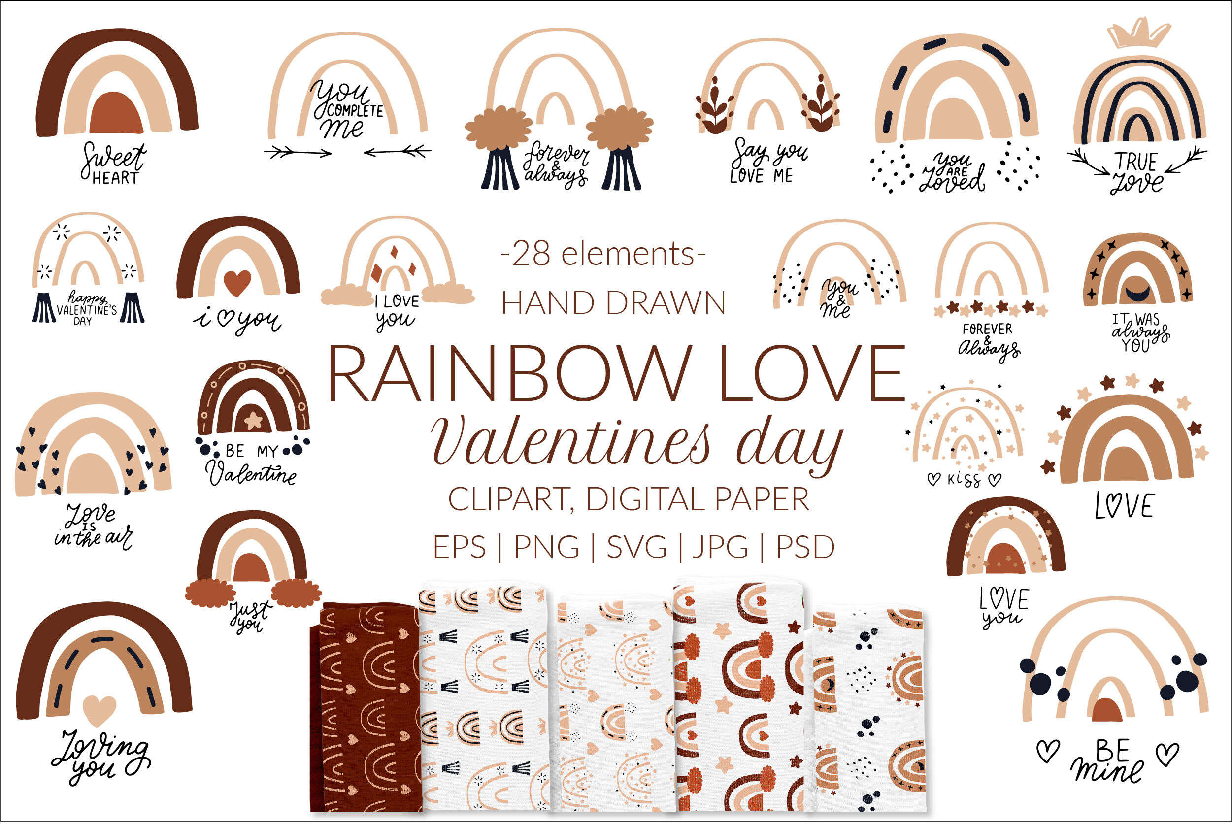 Download Boho Rainbow Svg Bundle Valentines Day Svg Love Clipart By Lettersclipart Thehungryjpeg Com