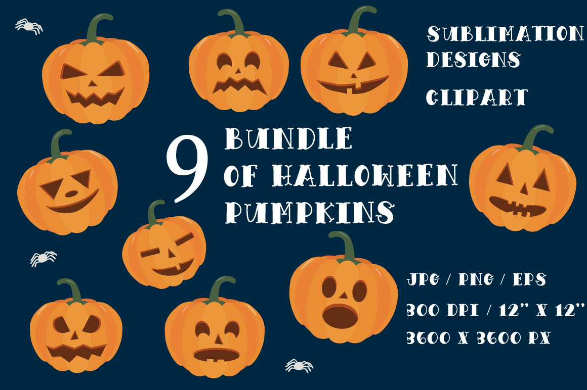 Download Halloween Bundle Pumpkins Bundle Pumpkin With Faces By Createya Design Thehungryjpeg Com