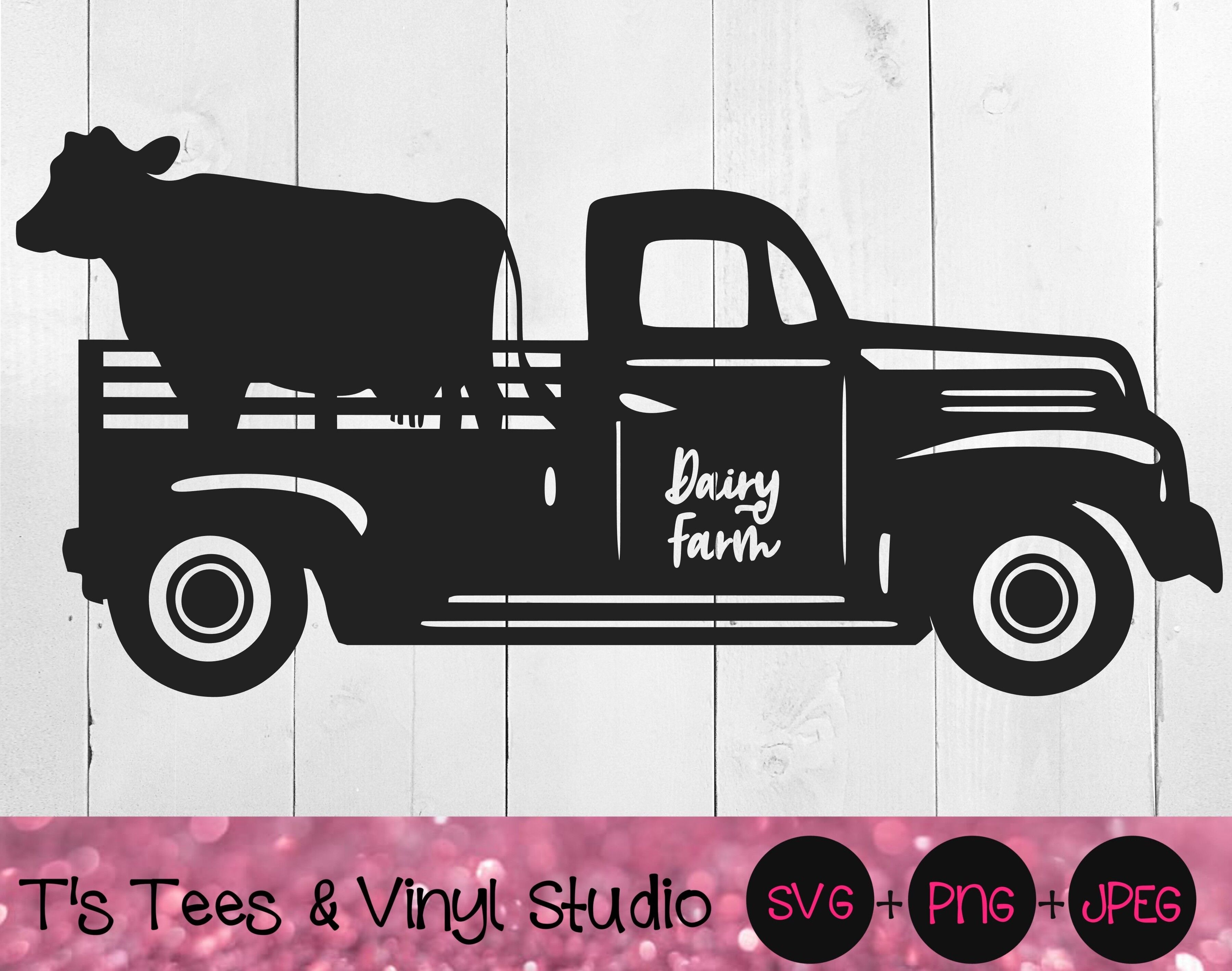 Download Dairy Farm Svg Vintage Truck Svg Vintage Dairy Truck Svg Farm Truck By T S Tees Vinyl Studio Thehungryjpeg Com