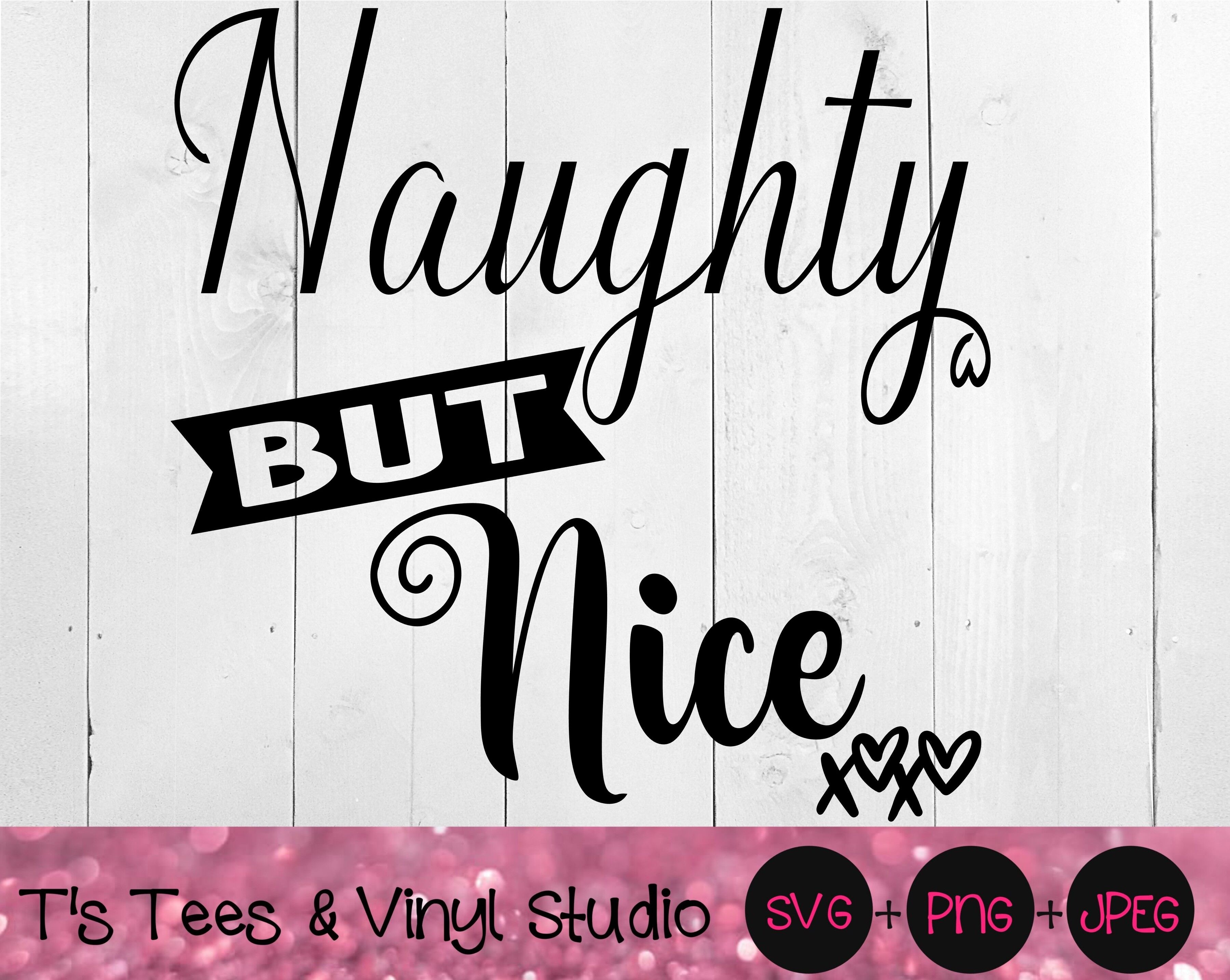 Naughty But Nice Svg, Naughty Svg, Nice Svg, Knockout Svg, Christmas S ...