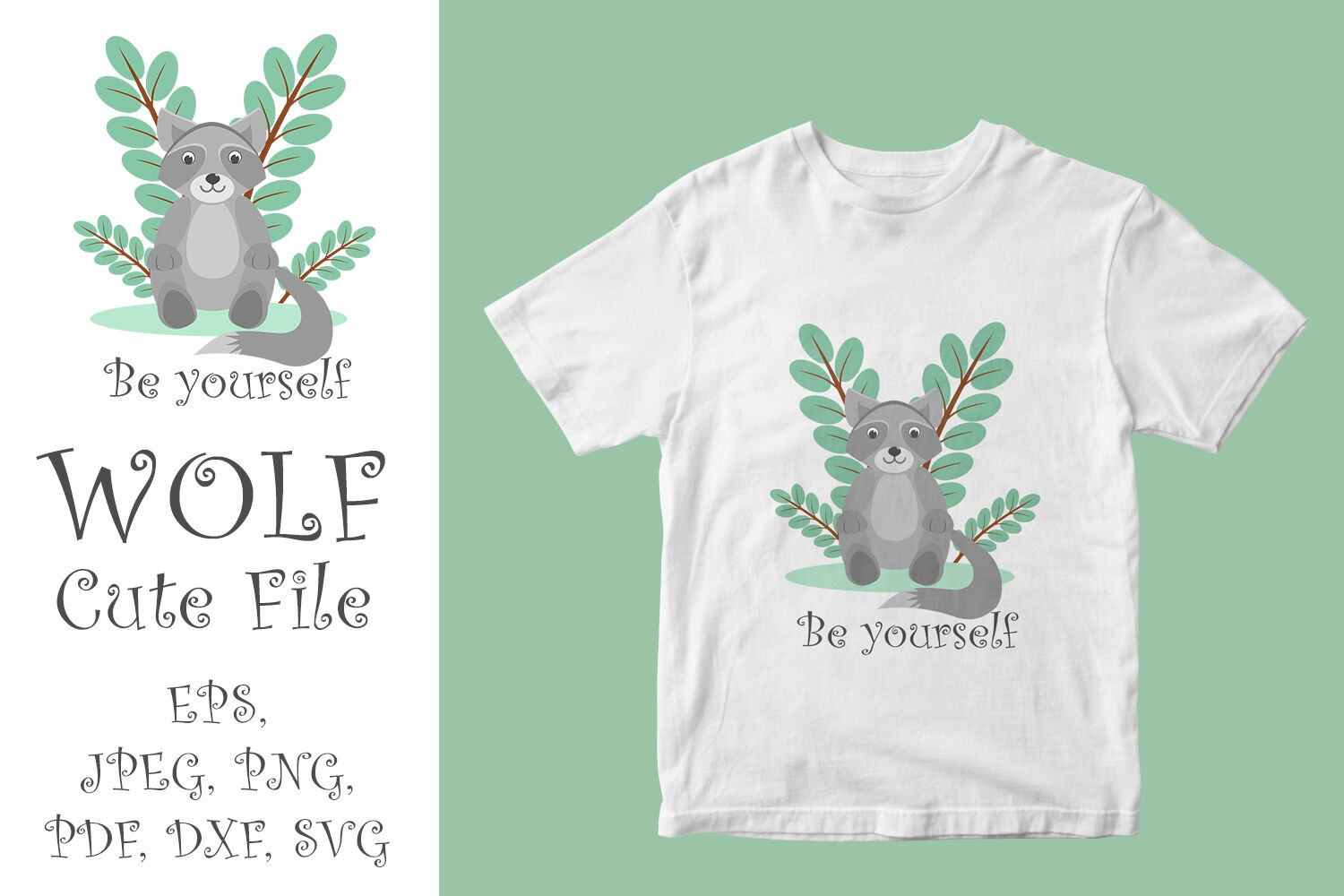 Download Sublimation design for t-shirts. Cute Wolf SVG By Ok ...