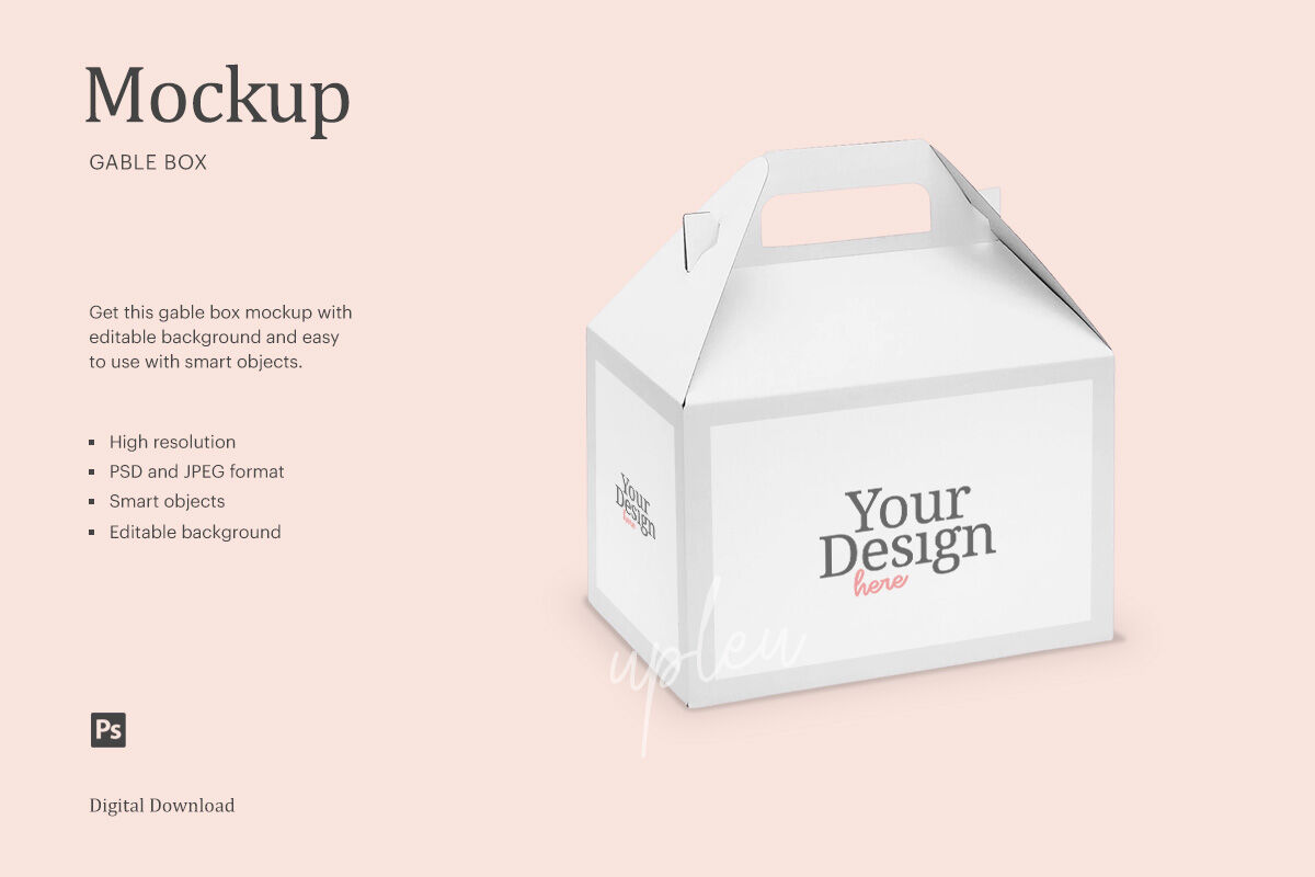 Gable Box Mockup, Kraft Box Mockup | Compatible With Affinity Designer ...