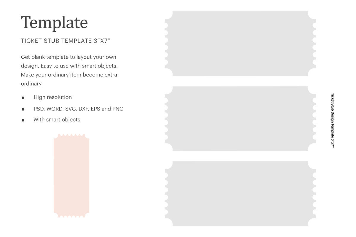 Ticket Stub Blank Template  Silhouette Studio  Cricut Silhouette Pertaining To Blank Admission Ticket Template