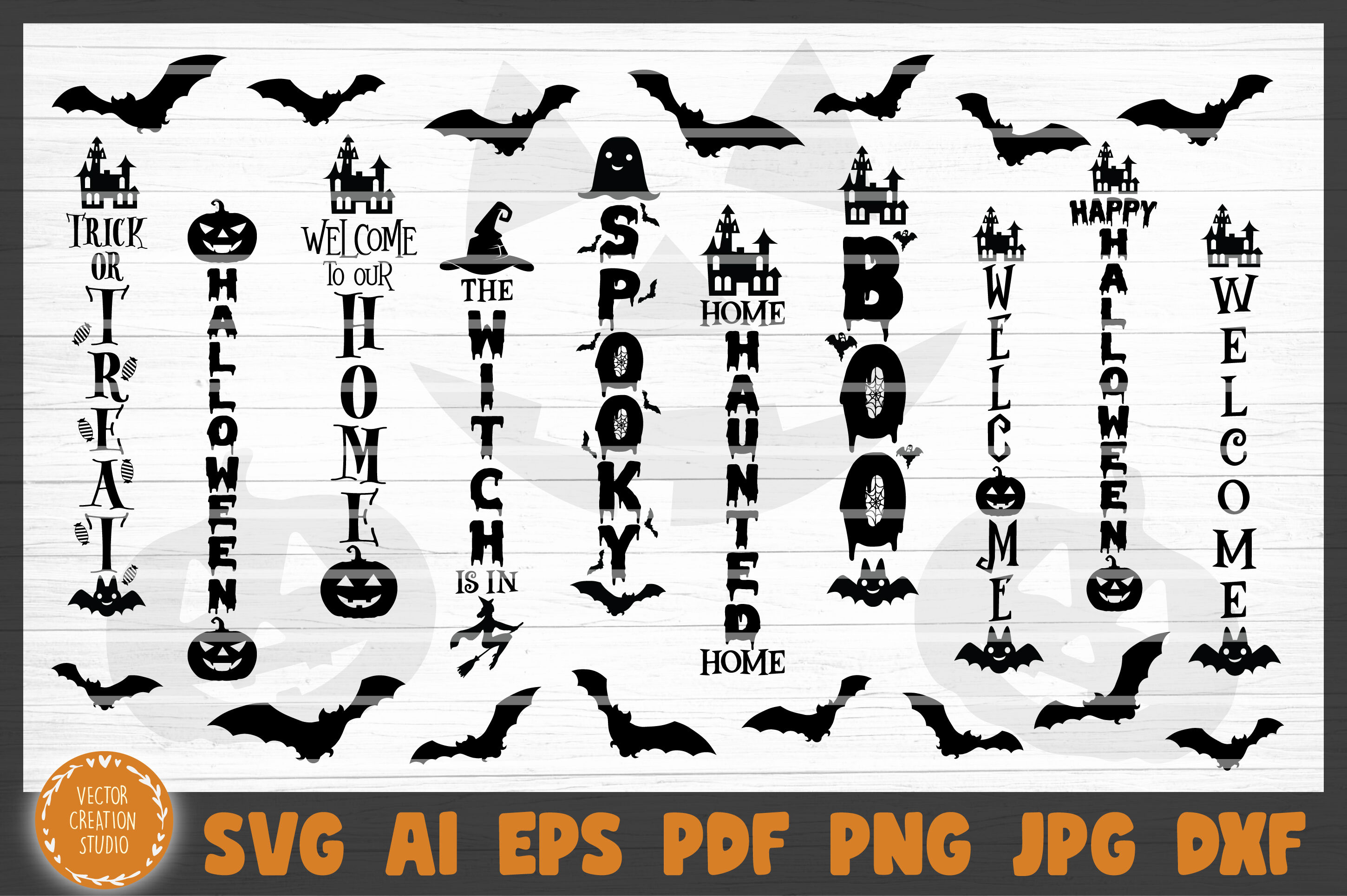 Download Halloween Welcome Porch Bundle SVG Cut files By ...