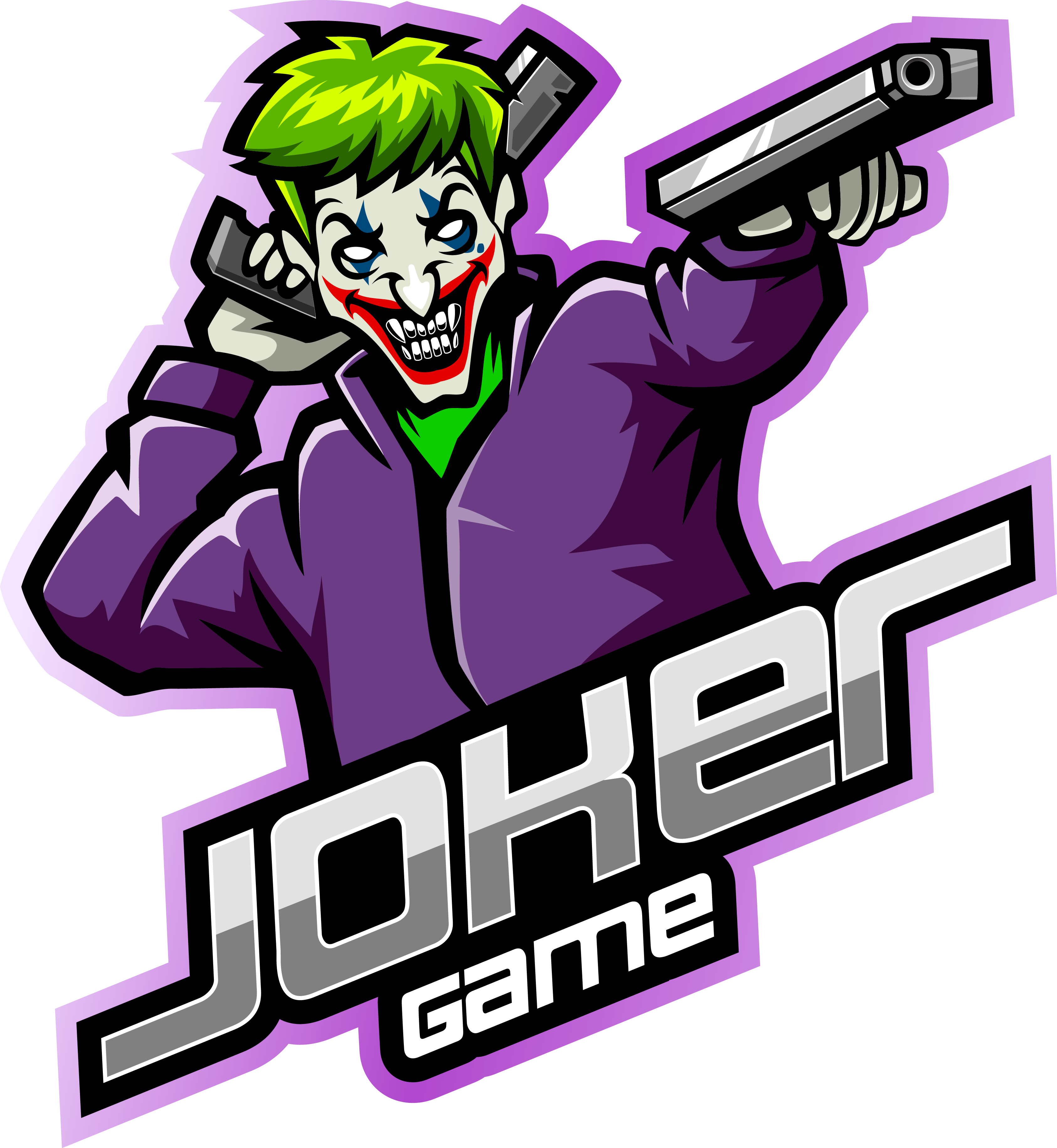 Joker gunner esport mascot logo design By Visink | TheHungryJPEG
