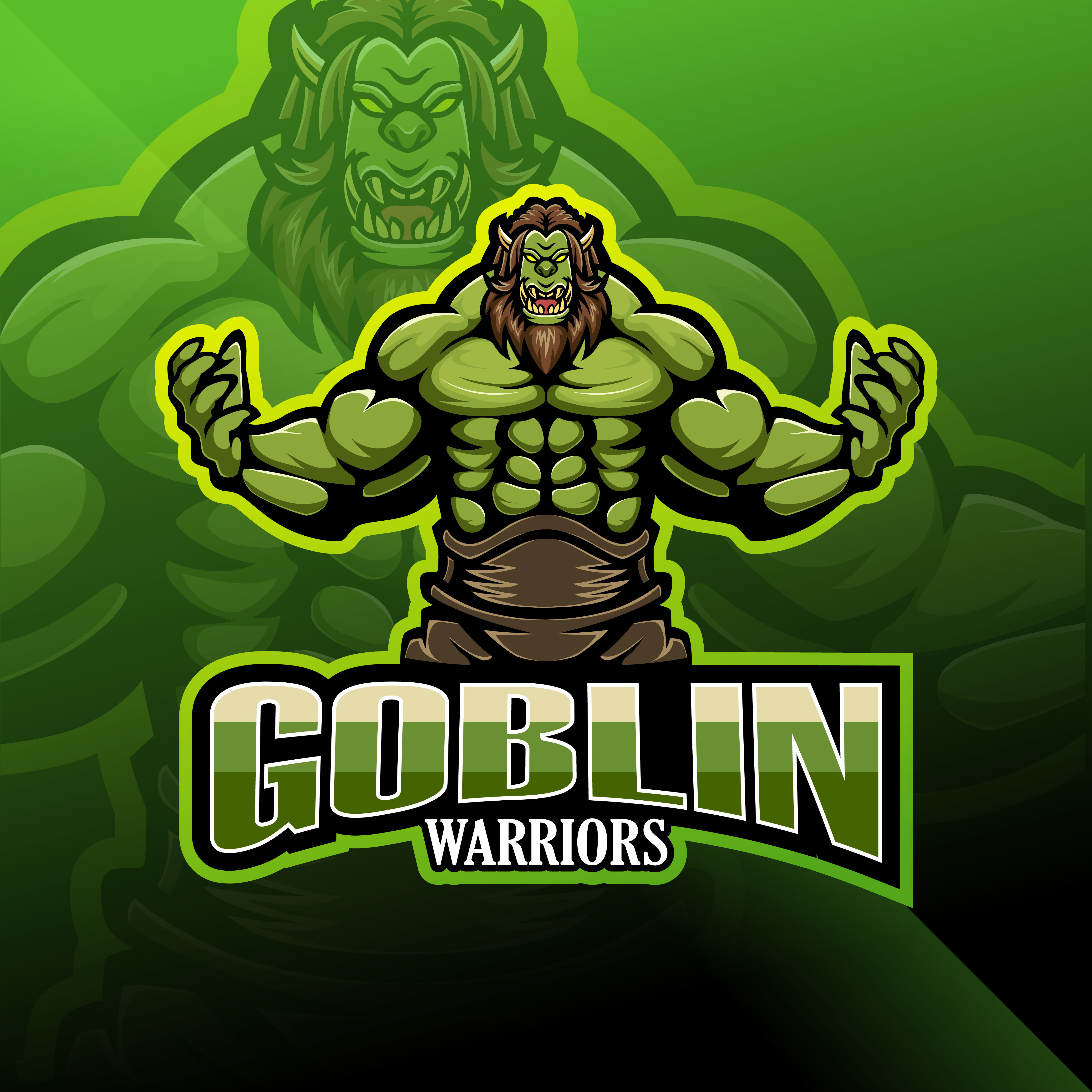 Goblin warrior esport mascot logo By Visink | TheHungryJPEG