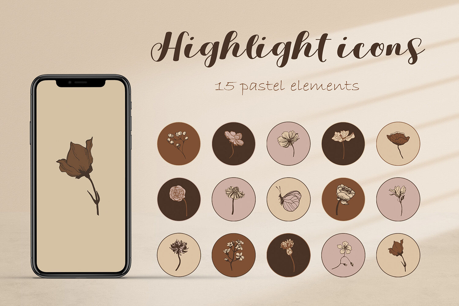 Instagram highlight botanical icon.15 covers to create story By ...