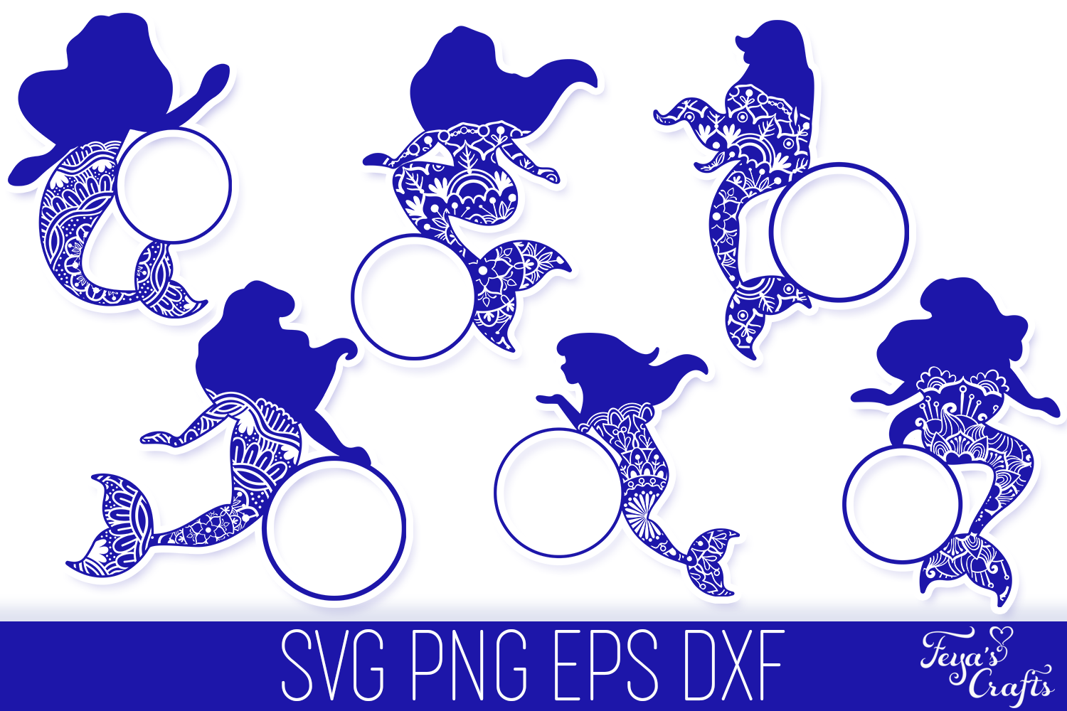 Download Mermaid Mandala SVG Cut Files Pack By Anastasia Feya Fonts ...