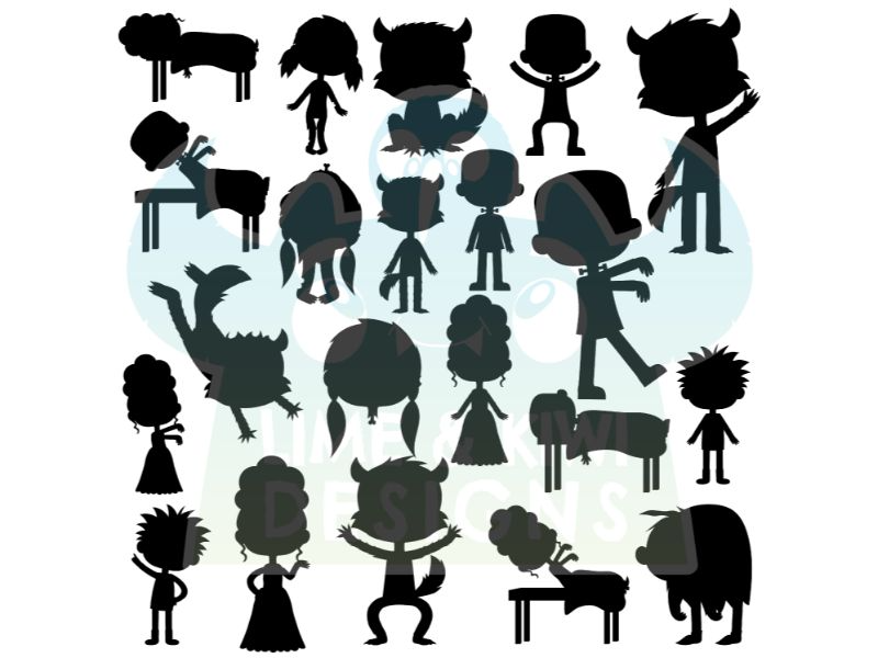 Halloween Monsters Silhouettes Clipart By Lime and Kiwi Designs ...