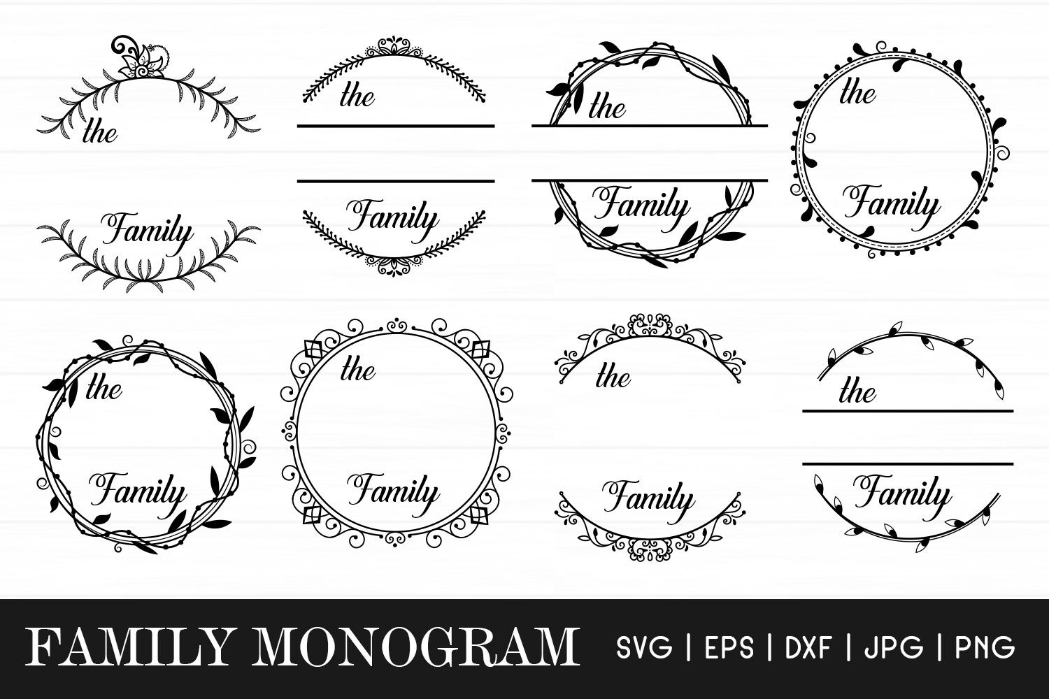 Family monogram SVG - Family Name Sign Monogram Frames By Dasagani
