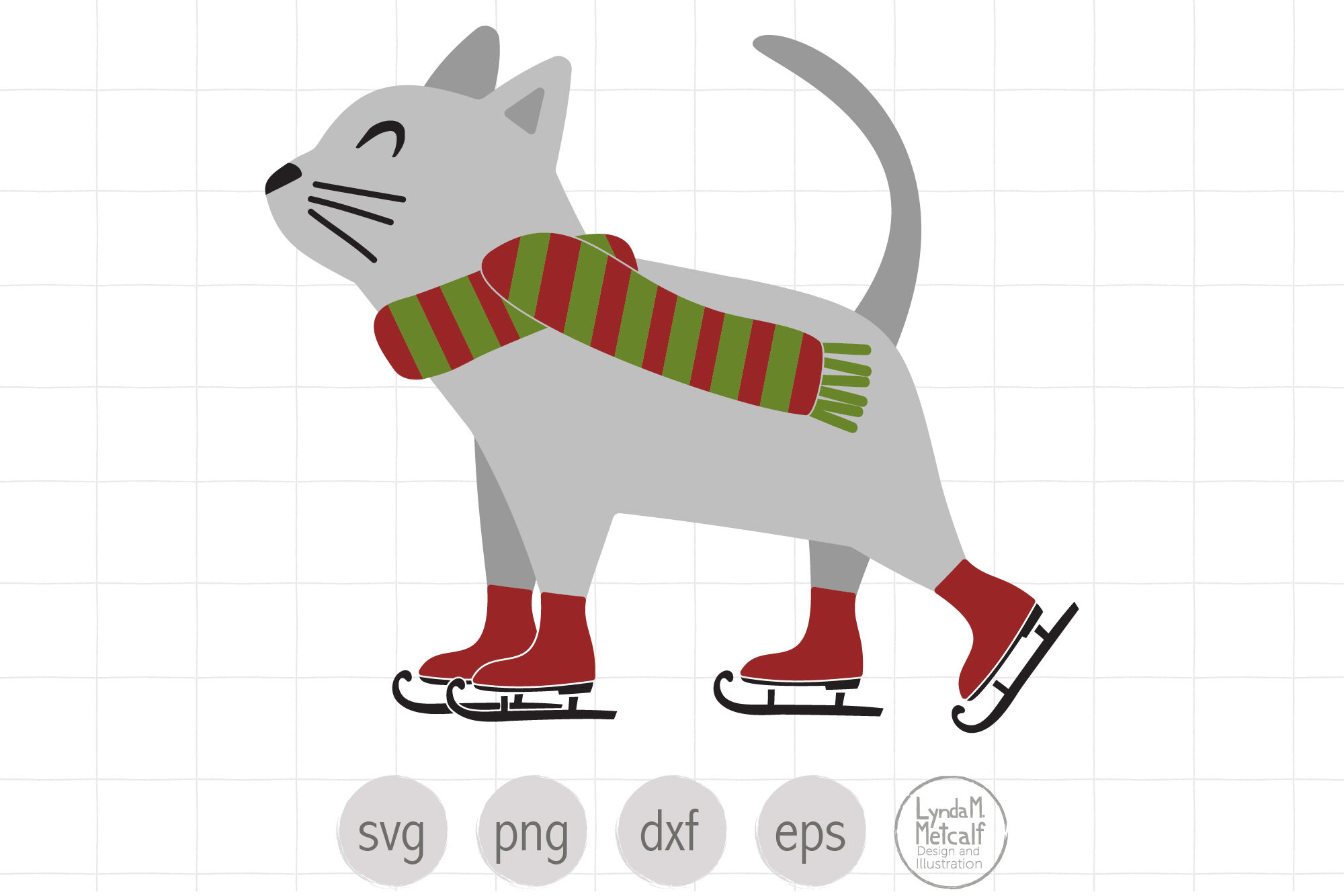 Download Ice Skating Cat Svg For Christmas By Lyndammetcalf Thehungryjpeg Com