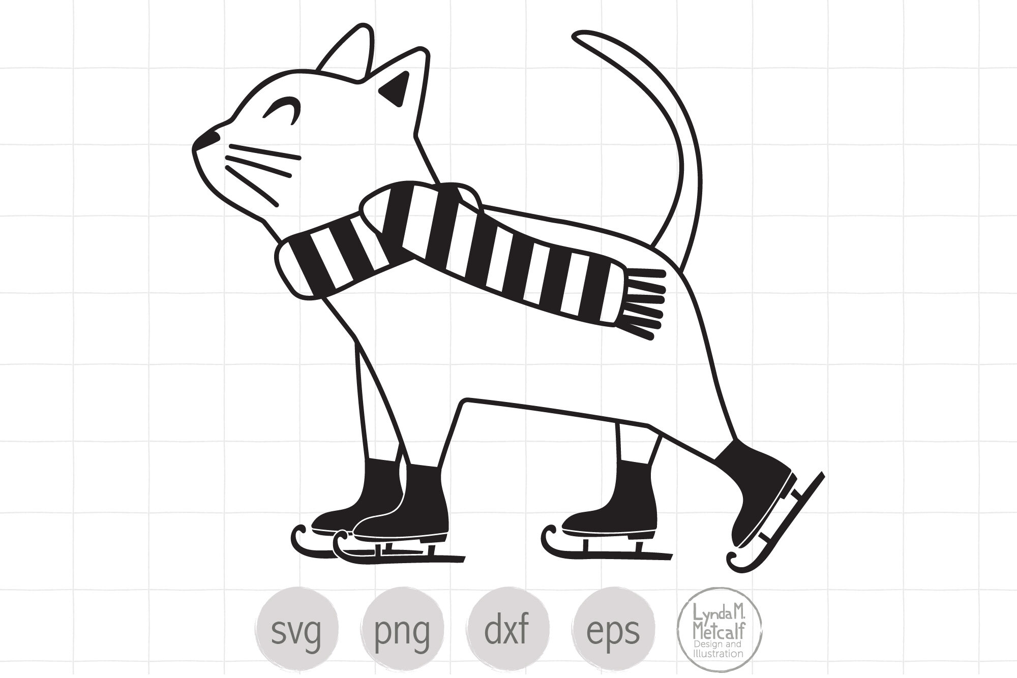 Download Winter Cat Line Art Svg By Lyndammetcalf Thehungryjpeg Com