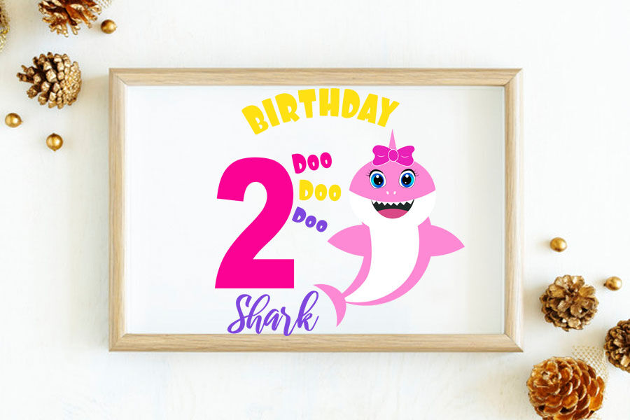 Download Shark 2nd Birthday Svg Birthday Shark Clipart Funny Shark Svg Birth By Lillyarts Thehungryjpeg Com SVG, PNG, EPS, DXF File