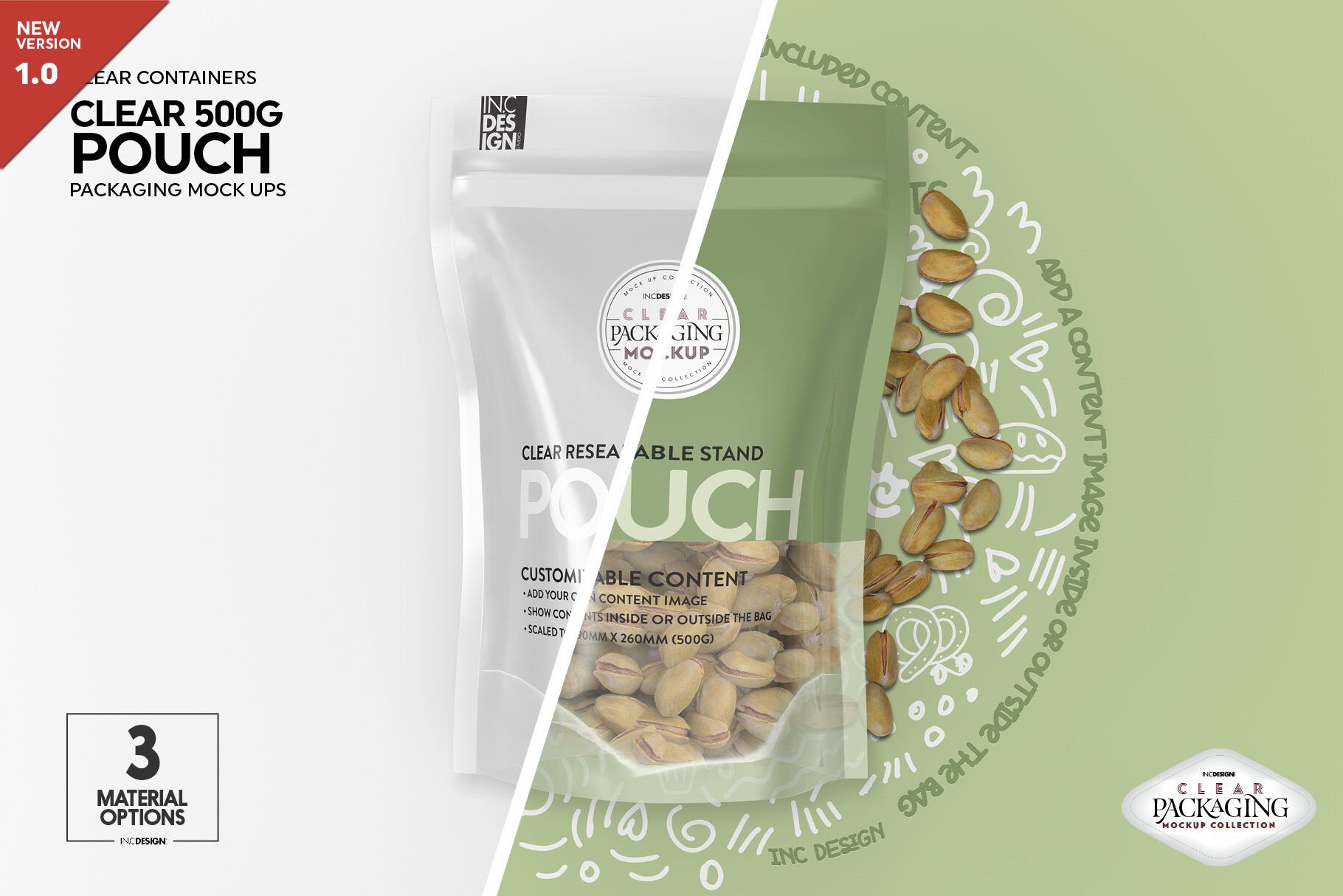 Download Clear 500g Pouch Packaging Mockup By Inc Design Studio Thehungryjpeg Com