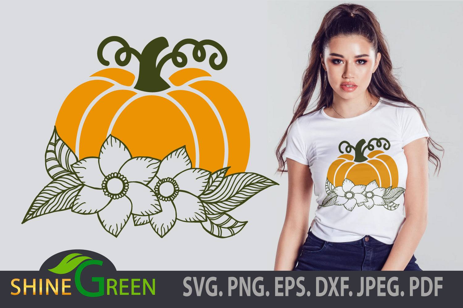 Download Floral Pumpkin Svg Halloween Thanksgiving Fall Cut File By Shinegreenart Thehungryjpeg Com