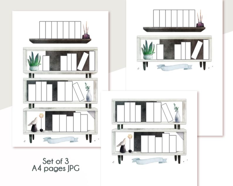 FREE Printable Bookshelf Reading Log For Planners & Bullet