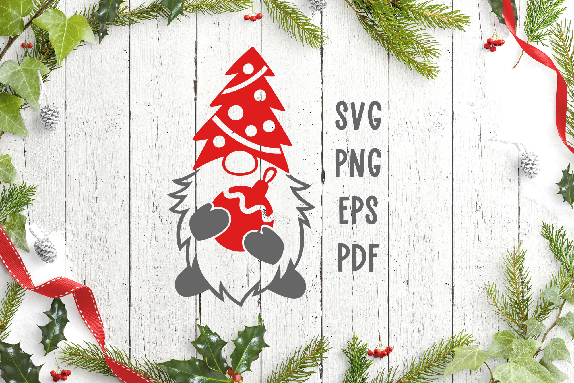 Christmas Trees SVG Cut File, Merry Christmas Trees Clipart