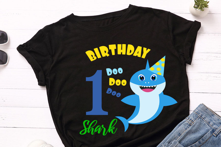 Download Shark 1st Birthday Svg Birthday Shark Clipart Funny Shark Svg Boy B By Lillyarts Thehungryjpeg Com SVG, PNG, EPS, DXF File