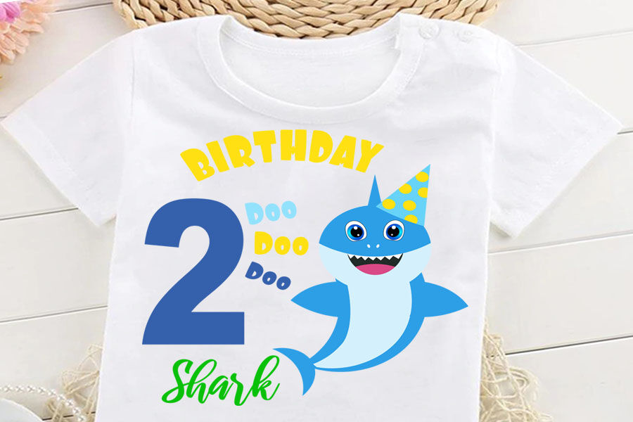 Shark 2nd Birthday Svg Boy Birthday Shark Clipart Funny Shark Svg By Lillyarts Thehungryjpeg Com