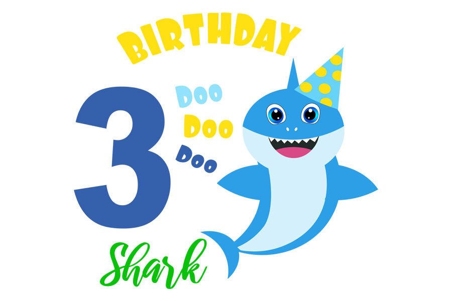 Download Shark 3rd Birthday Svg Boy Birthday Shark Clipart Funny Shark Svg B By Lillyarts Thehungryjpeg Com