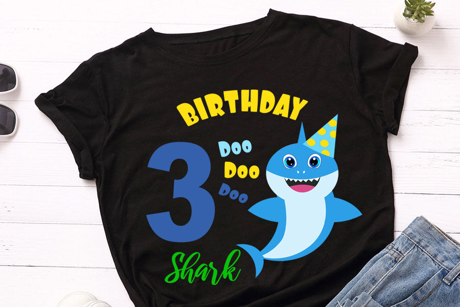 Download Shark 3rd Birthday Svg, Boy Birthday Shark clipart, funny ...