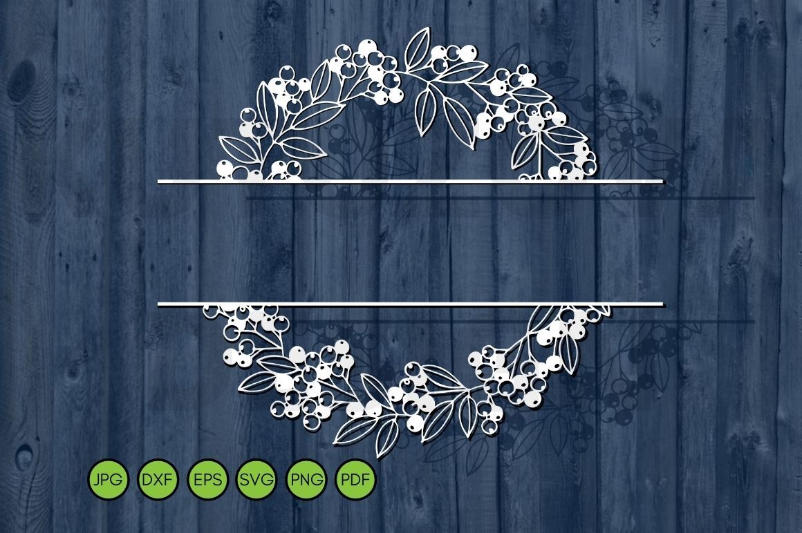 Floral Split Monogram Frame SVG - Free SVG Cut Files