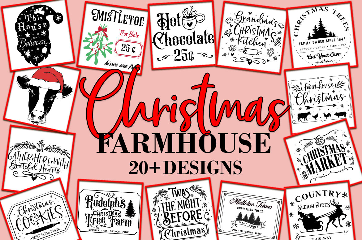 Download Christmas Farmhouse Bundle SVG Design Bundle By Freeling Design House | TheHungryJPEG.com