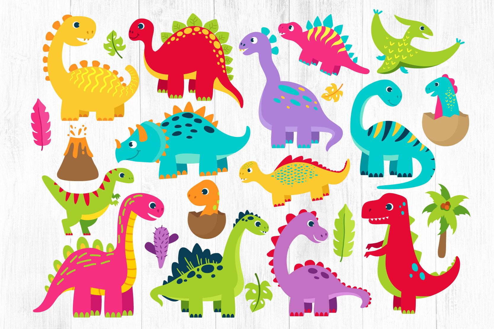  Dinosaur  Clipart Cute Dinosaurs  PNG By Twingenuity 