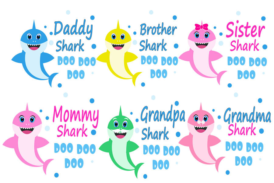 Download Baby Shark Svg Shark Family Clipart Shark Family Svg Cricut File By Lillyarts Thehungryjpeg Com SVG, PNG, EPS, DXF File
