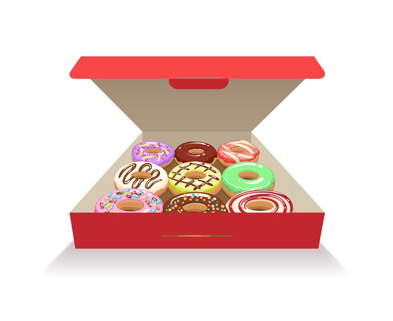 Donuts in box By vectortatu | TheHungryJPEG