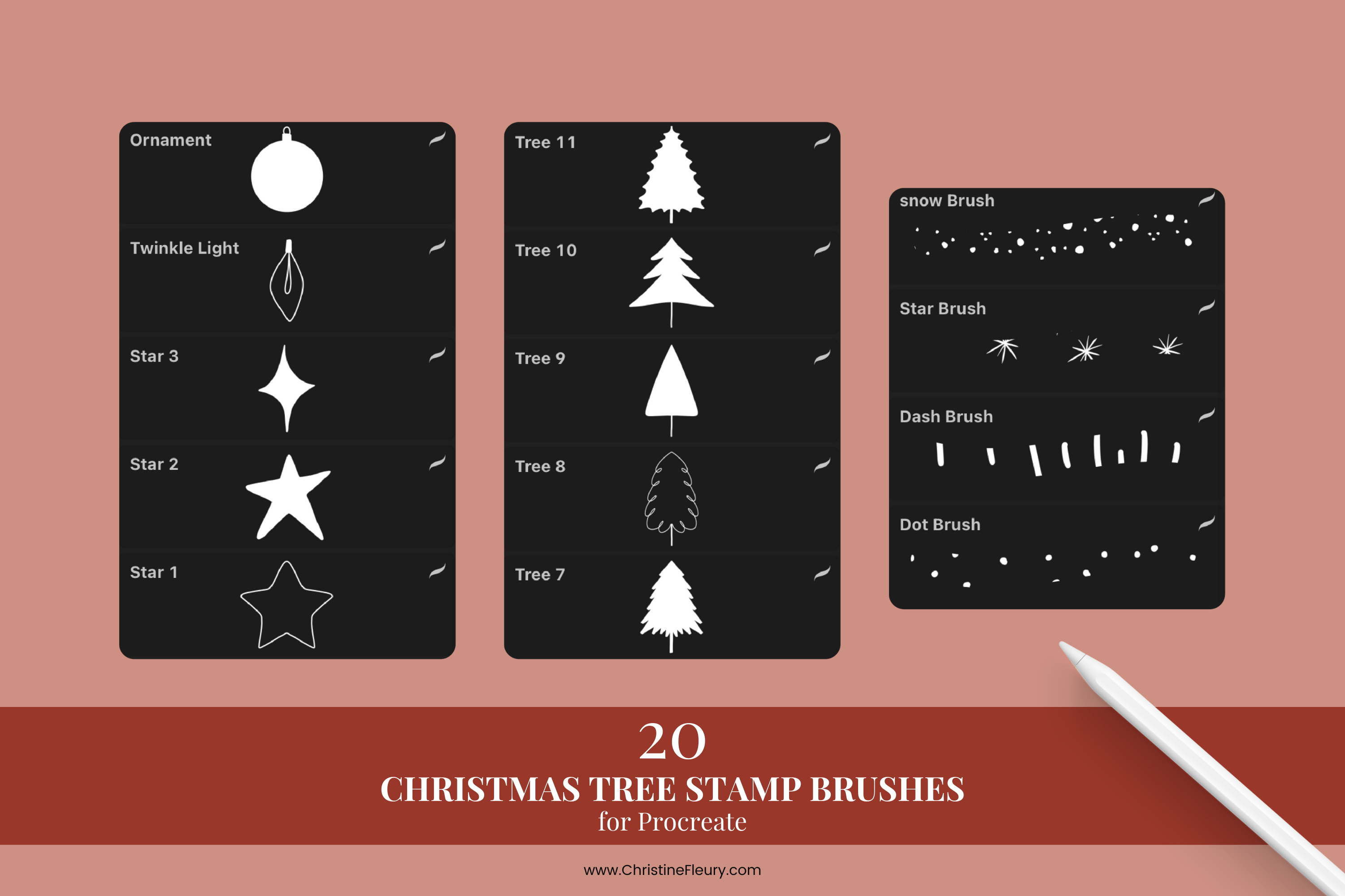 free christmas stamps procreate