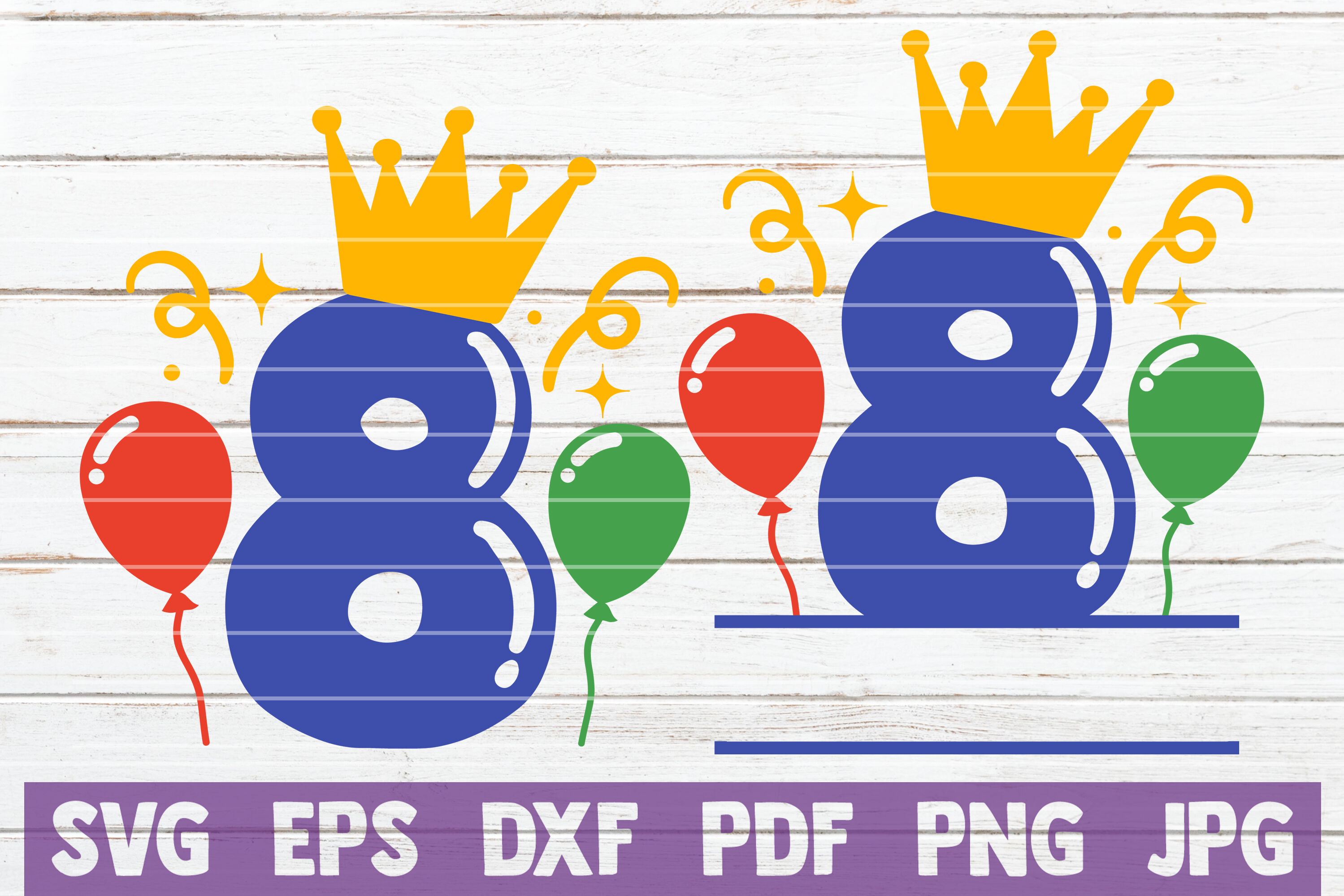 Download Birthday Balloons No 8 Svg Cut File By Mintymarshmallows Thehungryjpeg Com