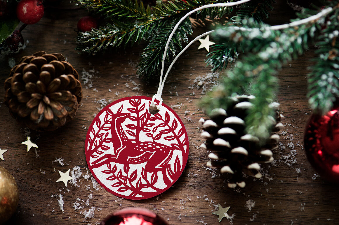 Christmas sublimation Christmas ornaments with winter forest