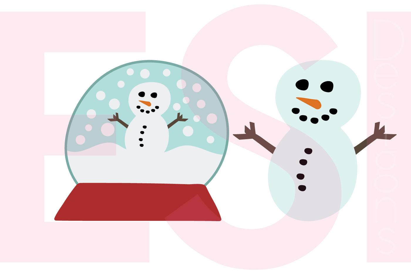 Snow Globe with Snowman Scene Winter Clipart Digital Download SVG PNG JPG  PDF Cut Files