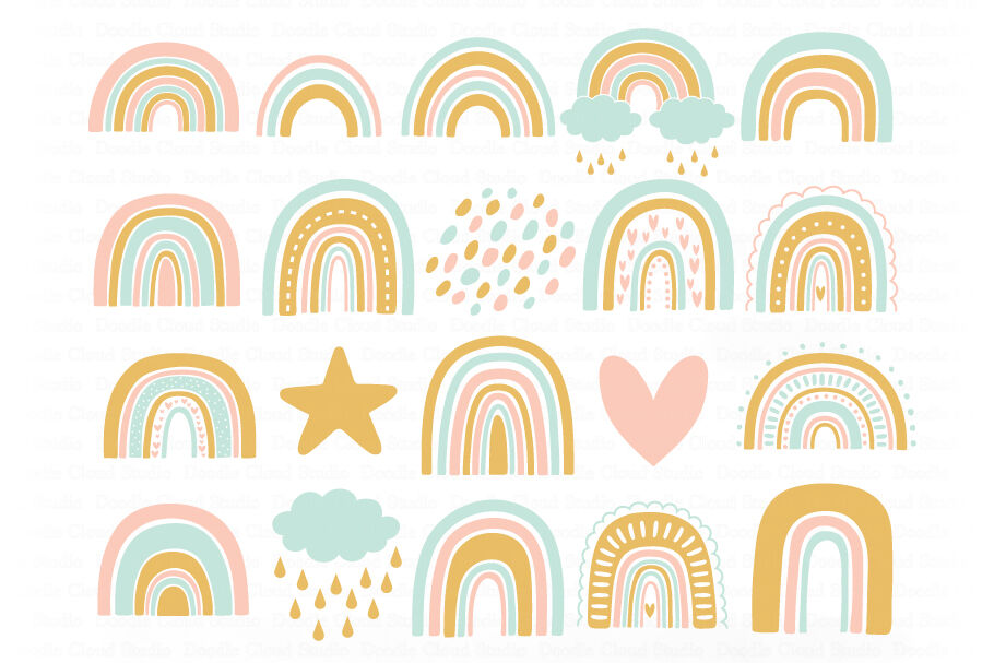 Paper Collage Sheets Paper, Party & Kids Rainbow Clipart Rainbow Baby ...