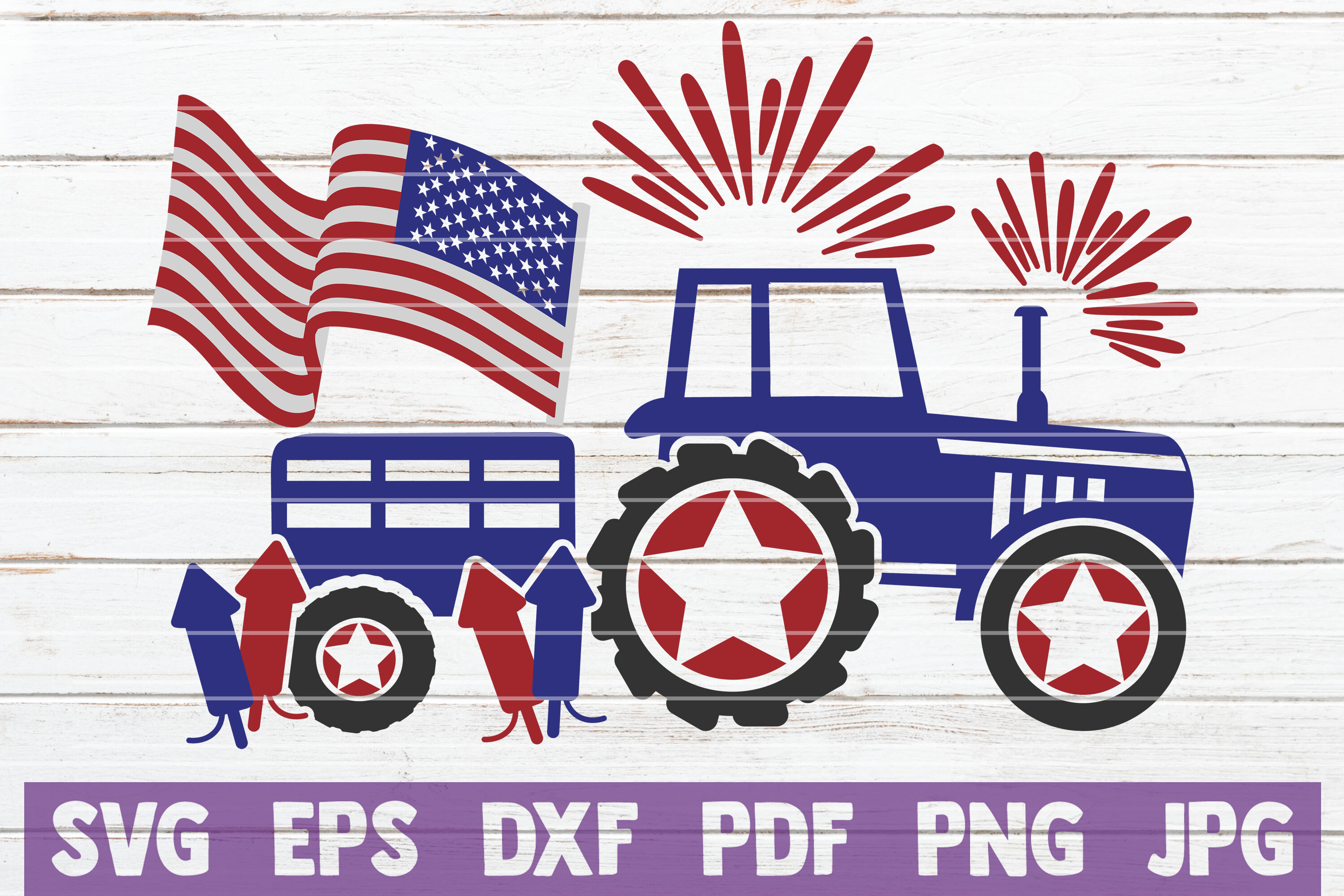 Download 4th Of July Tractor Svg Cut File By Mintymarshmallows Thehungryjpeg Com