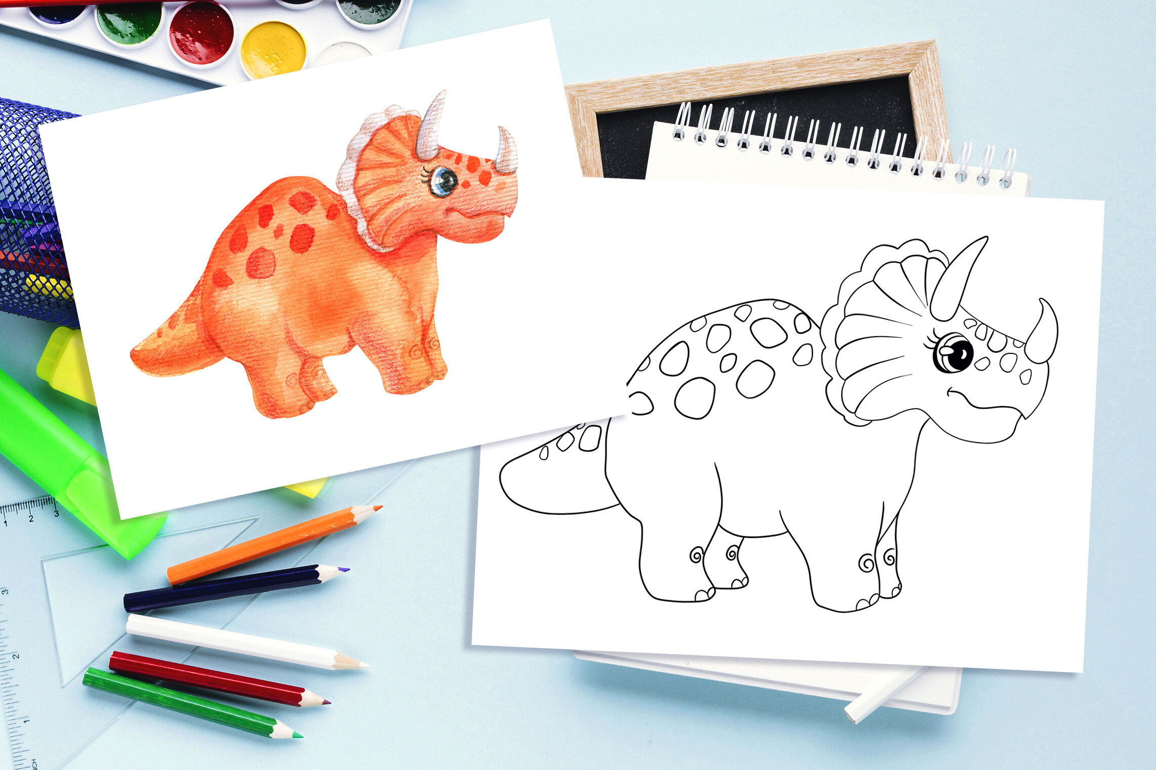 Download Dinosaur Kids Coloring Book Pages Pdf Jpeg By Artpandashop Thehungryjpeg Com